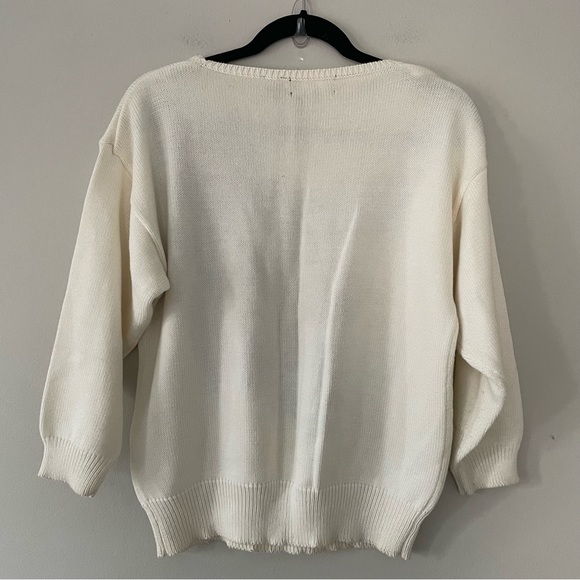 Vintage Jimmy Garcia Hand Loomed Abstract Floral Sweater • Size Medium - Picture 4 of 15